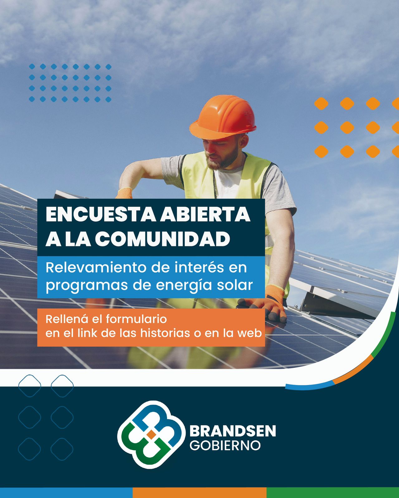 El Municipio de Brandsen realiza un relevamiento sobre el interés en programas de energía solar