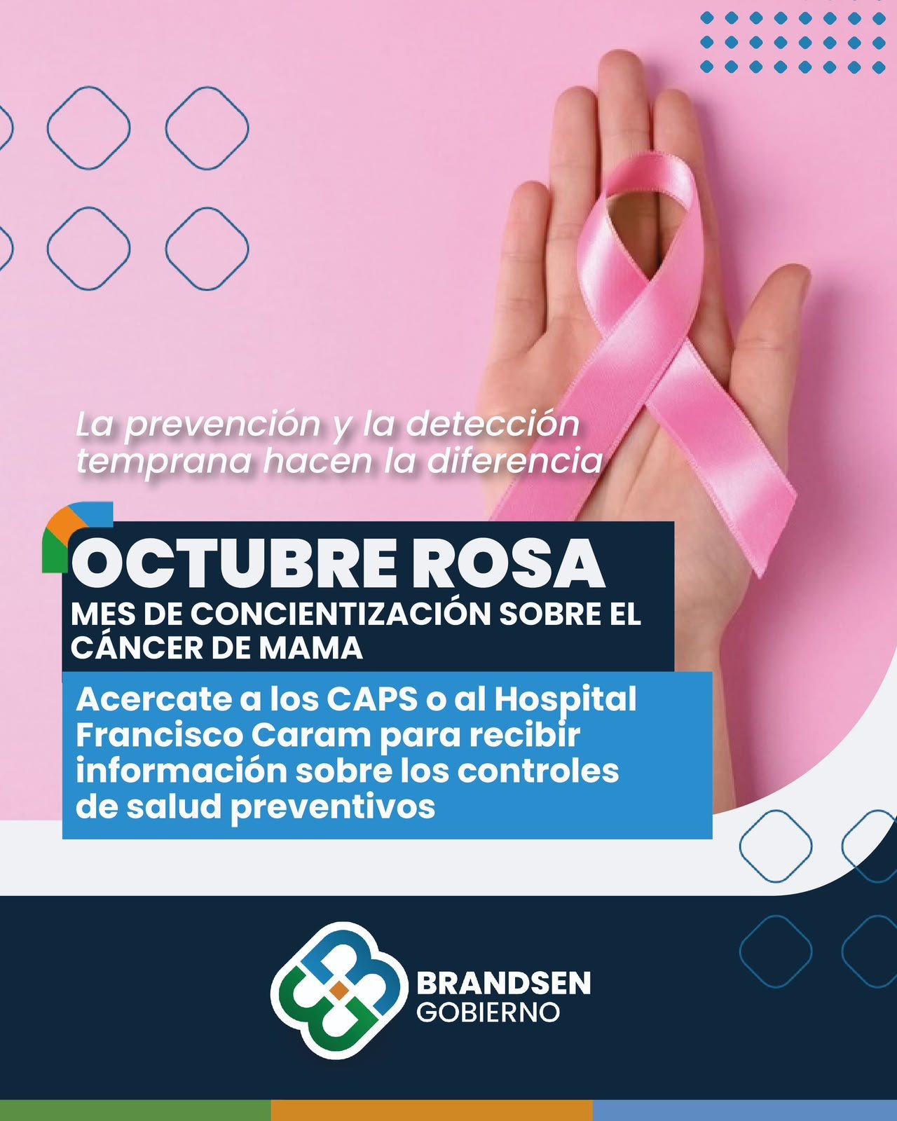 OCTUBRE ROSA EN BRANDSEN: EL MUNICIPIO IMPULSA ACCIONES DE PREVENCIÓN Y DETECCIÓN TEMPRANA DEL CÁNCE