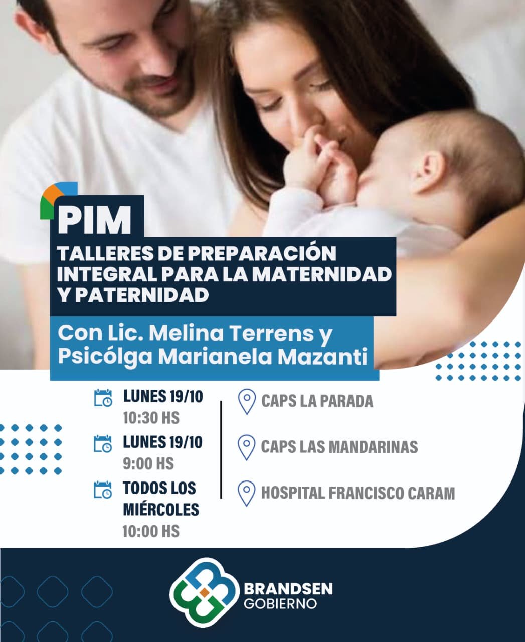 La Municipalidad de Brandsen dictará talleres de Preparación Integral para la Maternidad y Paternida